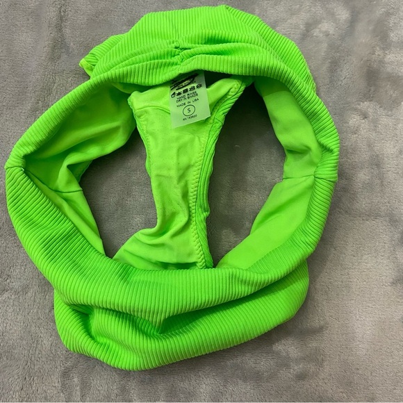 New! Montce BOTTOM Lima Micro Rib Paula Bikini Bottom Bright Green 27868 - Picture 3 of 7